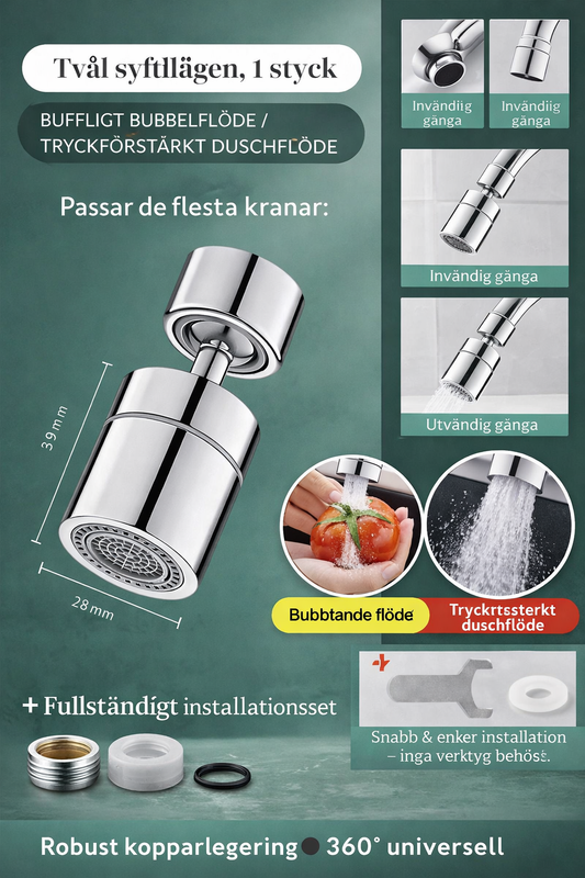 HYDROFLEX 360™- ROTERANDE KRAN MUNSTYCKE