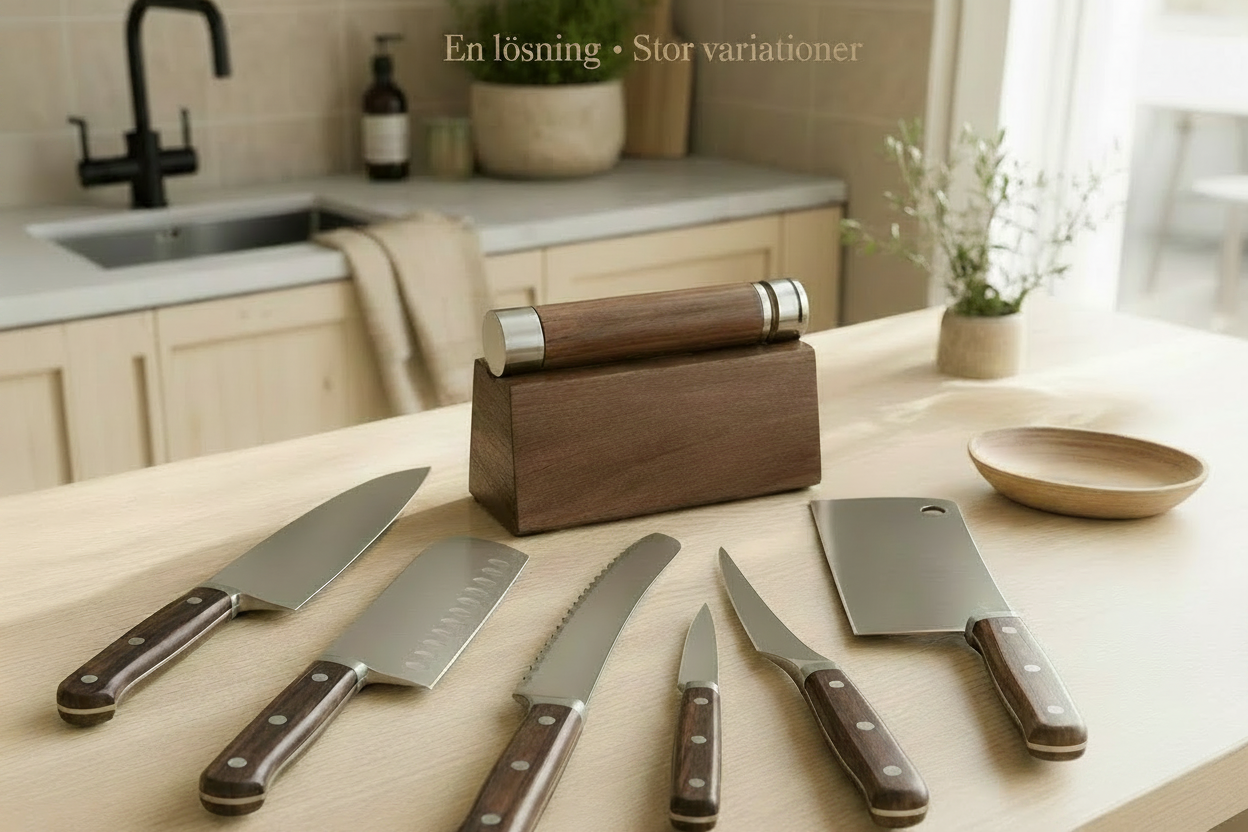 Magnetisk knivslip med rullfunktion