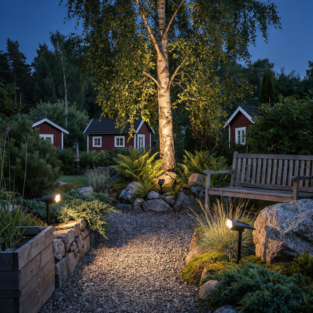 Justerbar Solcellsspotlight – Automatisk Trädgårdsbelysning