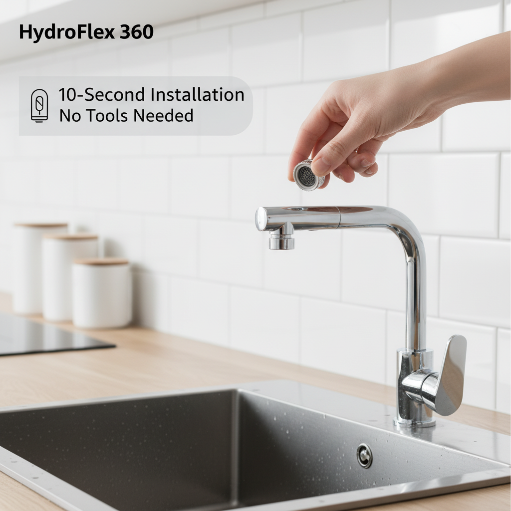 Enkel 10-sekunders installation av HydroFlex 360 utan verktyg