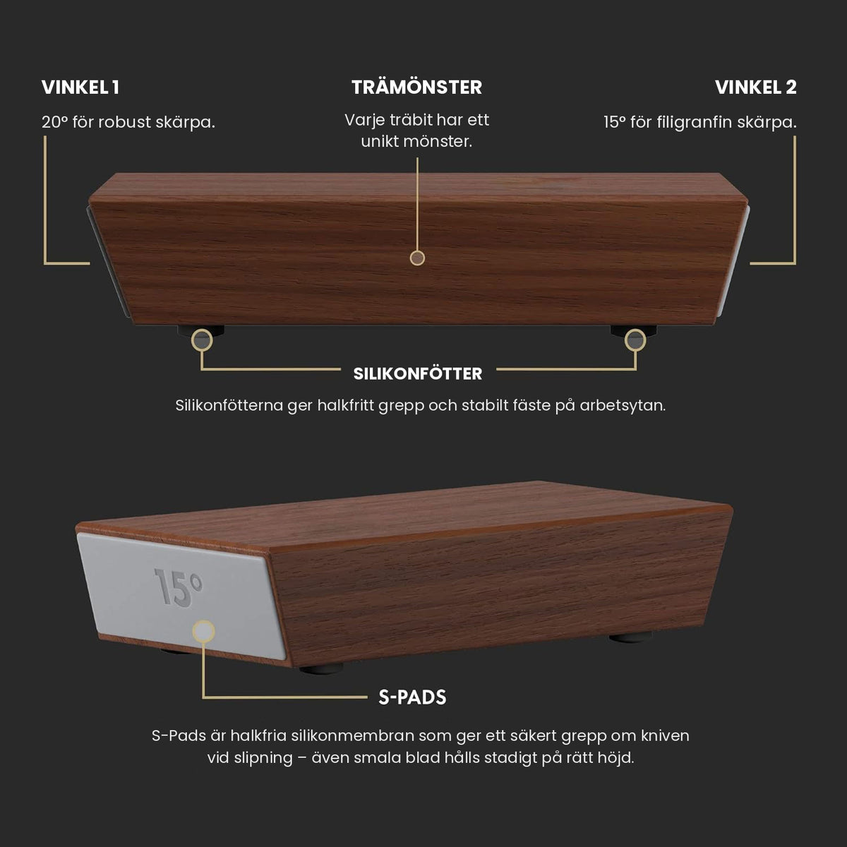 Magnetisk knivslip med rullfunktion